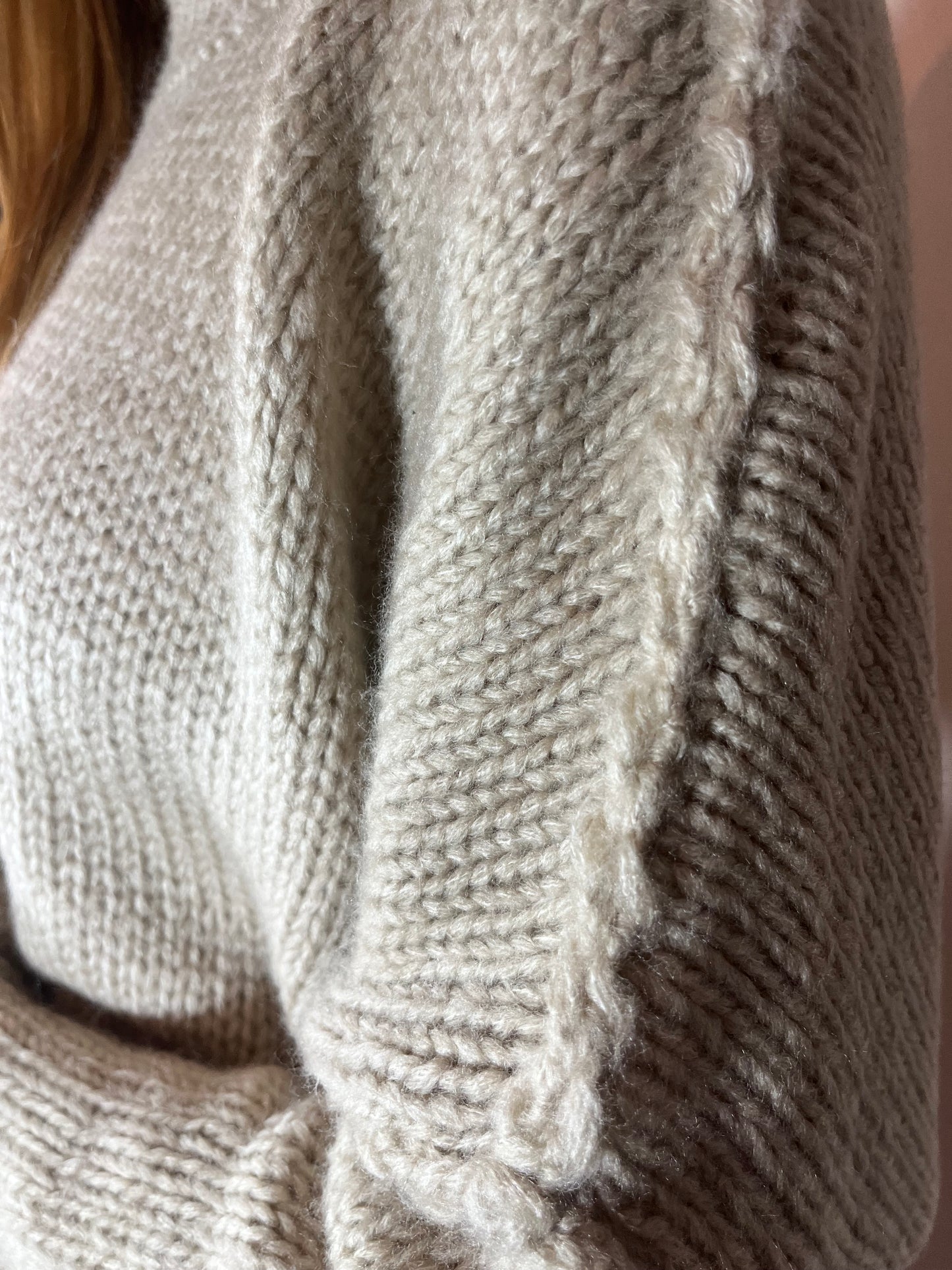 Pull oversize beige