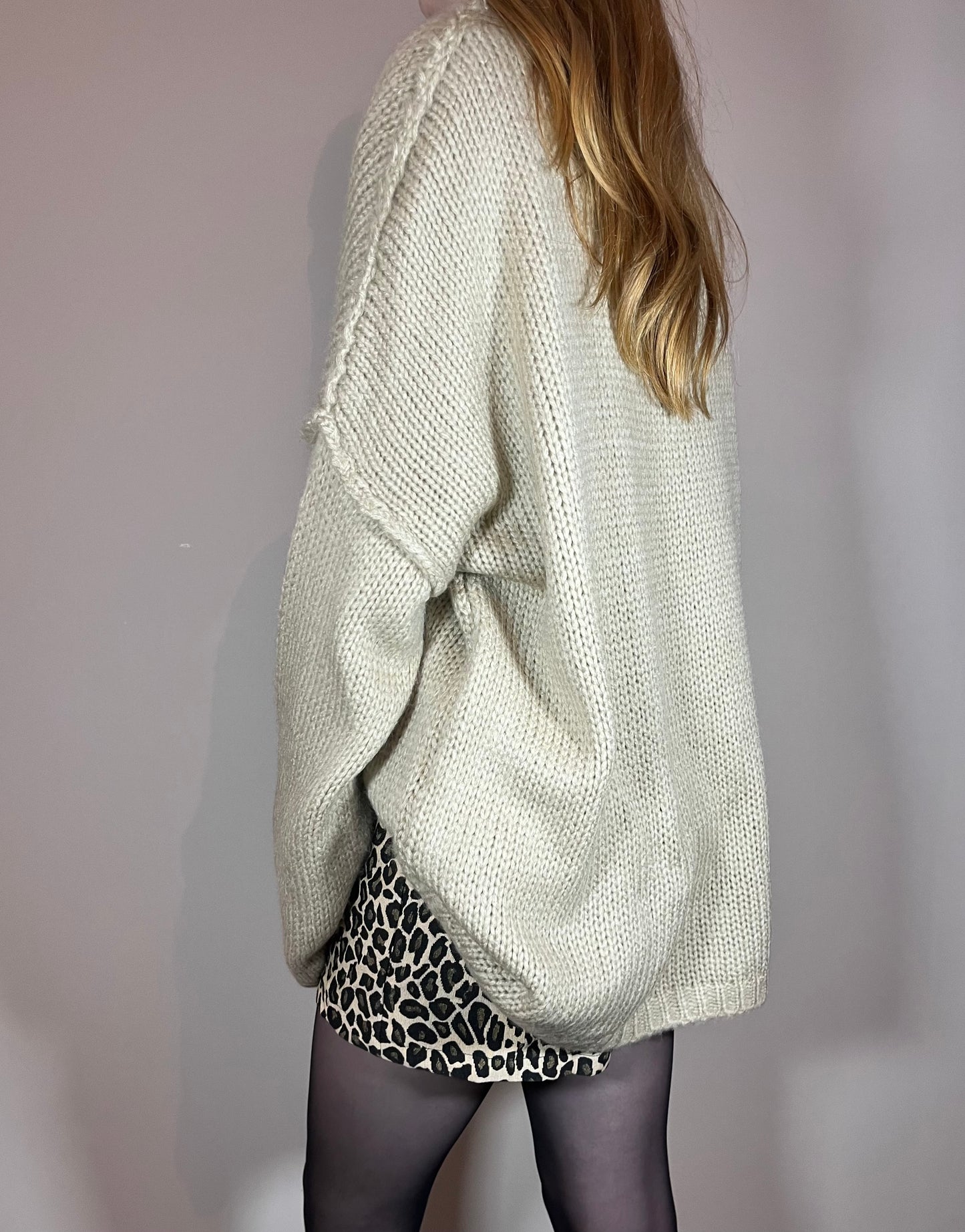 Pull oversize beige